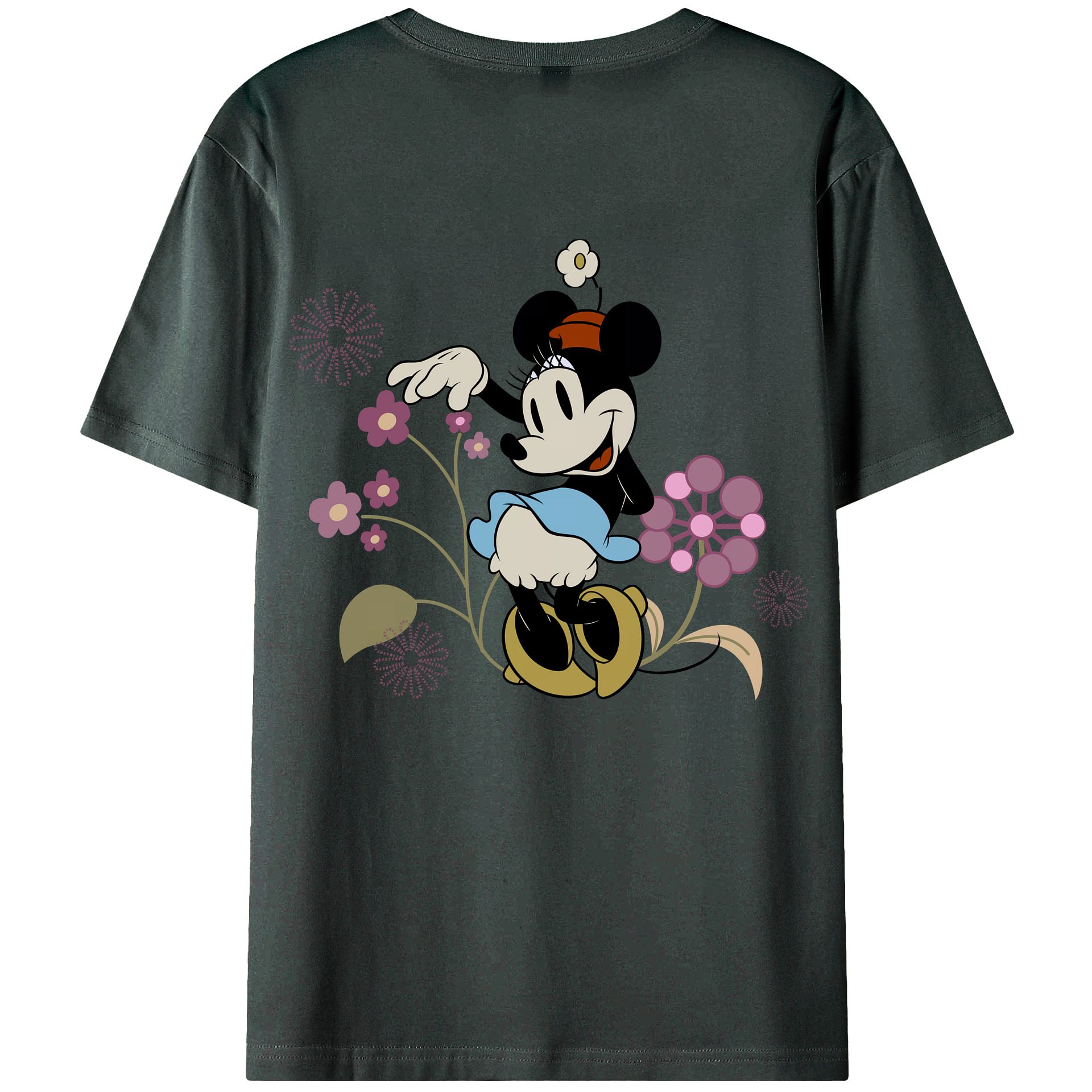 （画像用） ミッキーマウス Mickey Mouse 綿100％ メンズ半袖Tシャツ（バックプリント） 通気性